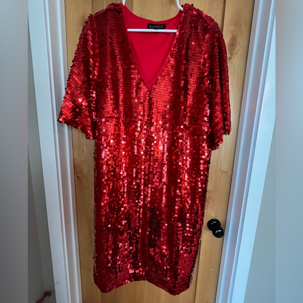 Eloquii Red Sequin Dress